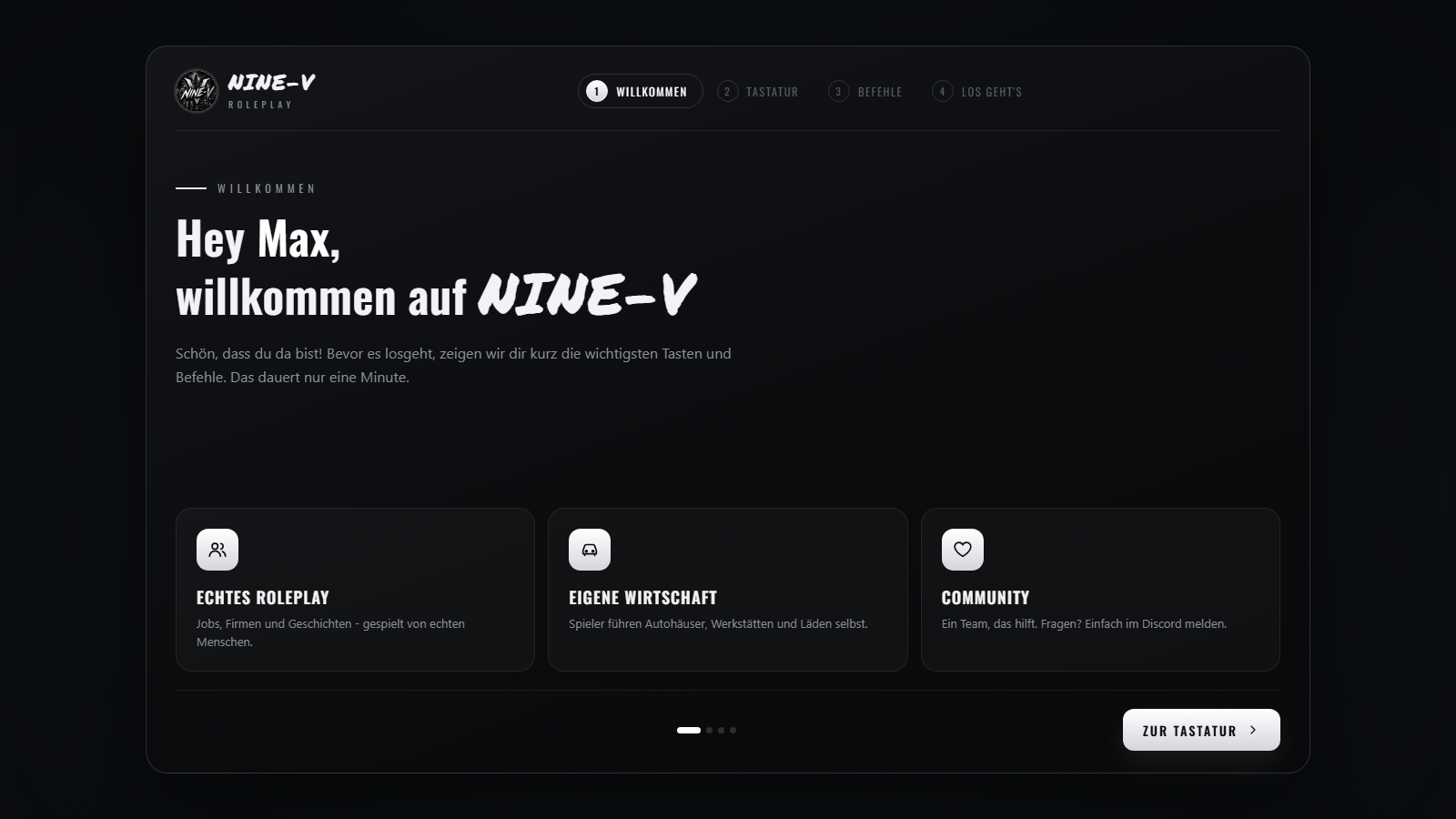 Willkommensbildschirm